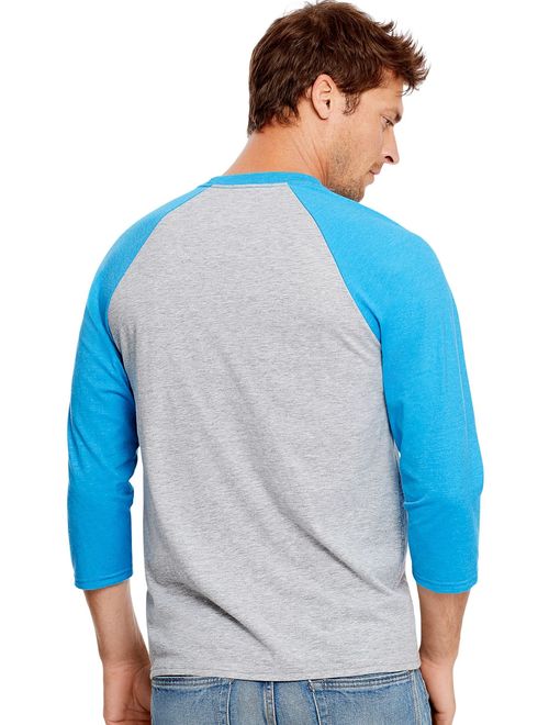 Hanes Men's and Big Men's X-Temp Baseball Raglan Tee, Up To Size 3XL