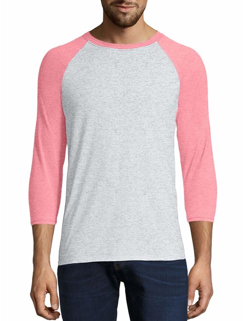 Hanes Men's and Big Men's X-Temp Baseball Raglan Tee, Up To Size 3XL