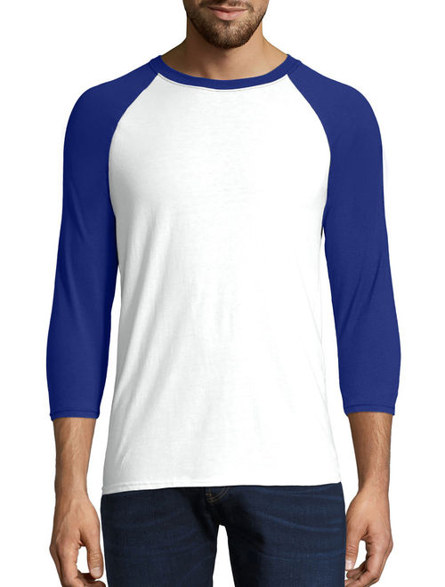 Hanes Men's and Big Men's X-Temp Baseball Raglan Tee, Up To Size 3XL