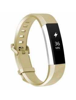 POY For Fitbit Alta Bands Fitbit Alta HR Strap Adjustable Replacement Wrist Bands Soft Silicone Material Strap(Champagne gold, Small)