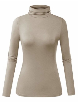 Herou Women's Long Sleeve Lightweight Soft Pullover Turtleneck Tops