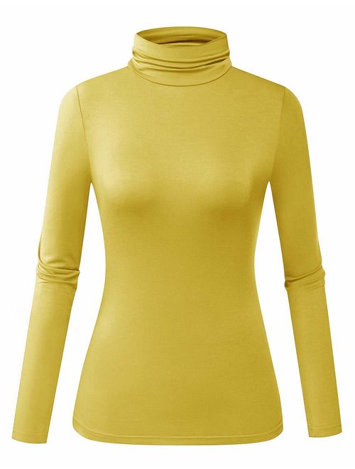 Herou Women's Long Sleeve Lightweight Soft Pullover Turtleneck Tops