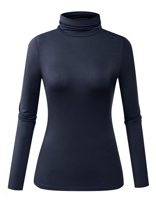 Herou Women's Long Sleeve Lightweight Soft Pullover Turtleneck Tops