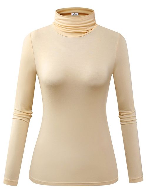 Herou Women's Long Sleeve Lightweight Soft Pullover Turtleneck Tops