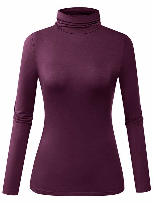 Herou Women's Long Sleeve Lightweight Soft Pullover Turtleneck Tops