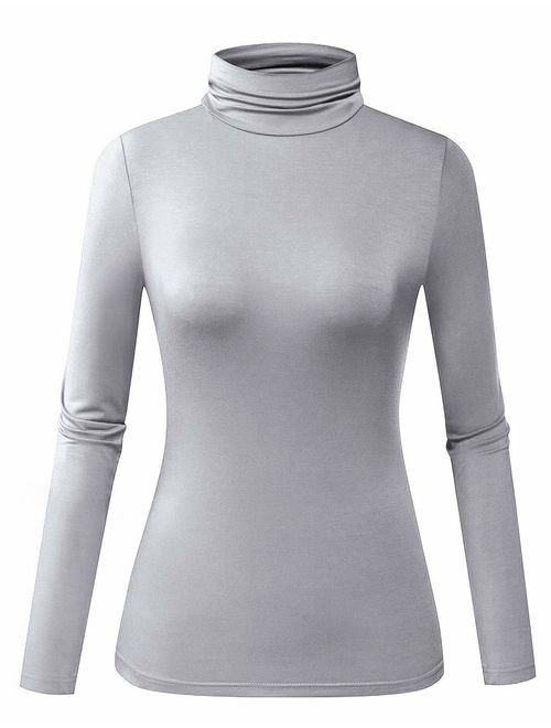 Herou Women's Long Sleeve Lightweight Soft Pullover Turtleneck Tops