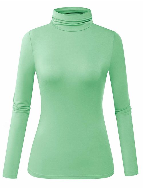 Herou Women's Long Sleeve Lightweight Soft Pullover Turtleneck Tops