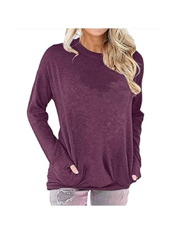 AELSON Women's Casual Faith Printed Round Neck Sweatshirt T-Shirts Tops Blouse with Pocket