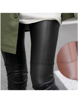 Lavaport Women Sexy High Waist Leggings Stretchy PU Leather Trousers Slim Pencil Pants