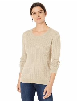 Women's Lightweight Cable Crewneck Sweater