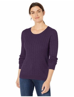 Women's Lightweight Cable Crewneck Sweater