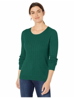 Women's Lightweight Cable Crewneck Sweater