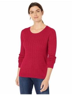 Women's Lightweight Cable Crewneck Sweater