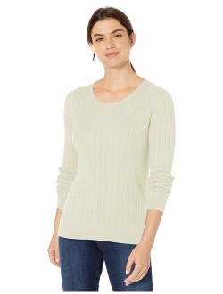 Women's Lightweight Cable Crewneck Sweater