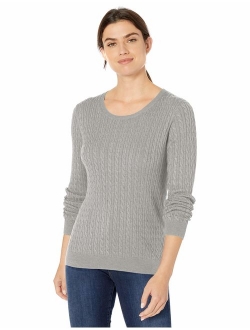 Women's Lightweight Cable Crewneck Sweater