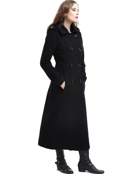 BGSD Women's Mariel Wool Blend Hooded Long Coat (Regular Plus & Short)