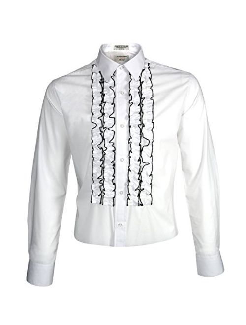 Slim Fit Ruffle Tuxedo Shirt