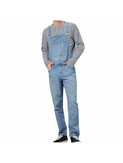 WOCACHI Mens Overalls Bib Jumpsuit Jeans Denim Bib Dungarees Trousers Ripped Suspender Pants with Pockets