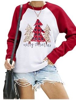 Womens Crewneck Sweatshirt Long Sleeve Raglan Letter Print Terry Casual Cute Pullover Top