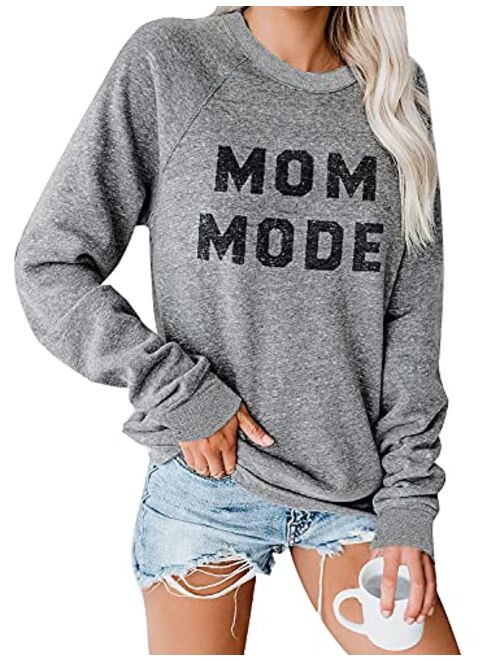 Blooming Jelly Womens Crewneck Sweatshirt Long Sleeve Raglan Letter Print Terry Casual Cute Pullover Top