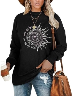 PLMOKEN Plus Size Sweatshirts for Women Casual Long Sleeve Round Neck Shirts tunic tops for Leggings M-4XL