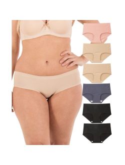 Womens Panties S-Plus Sizes Seamless No-Show Laser Cut Bikini Underwear 6 Pack