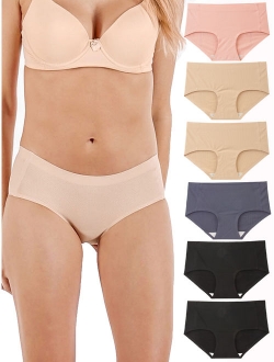 Womens Panties S-Plus Sizes Seamless No-Show Laser Cut Bikini Underwear 6 Pack