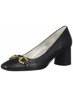 Women's Leather Astoria Pump Bit Buckle Detail