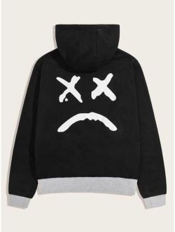 Men Graphic Print Drawstring Hoodie