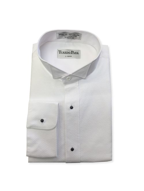 White Pique Tuxedo Shirt