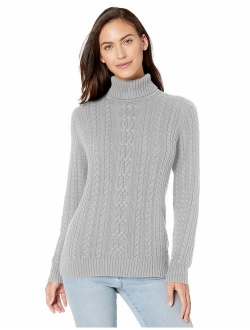 Women's Fisherman Cable Turtleneck Sweater