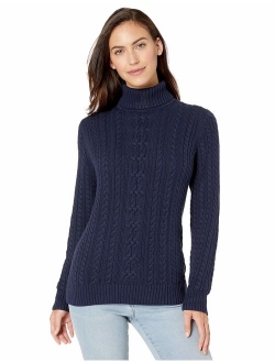 Women's Fisherman Cable Turtleneck Sweater