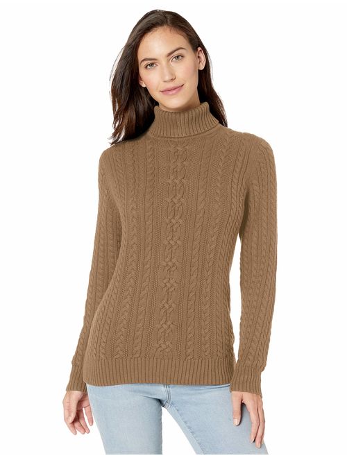 Amazon Essentials Women's Fisherman Cable Turtleneck Sweater