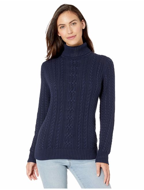 Amazon Essentials Women's Fisherman Cable Turtleneck Sweater