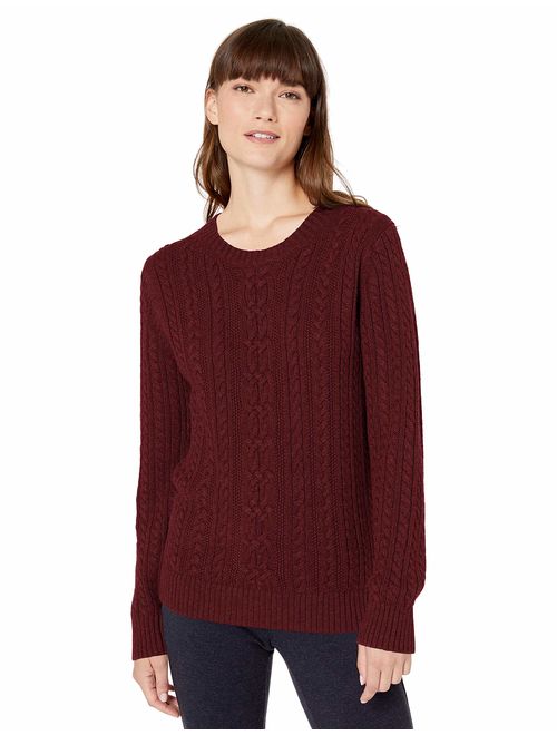 Amazon Essentials Women's Fisherman Cable Crewneck Sweater