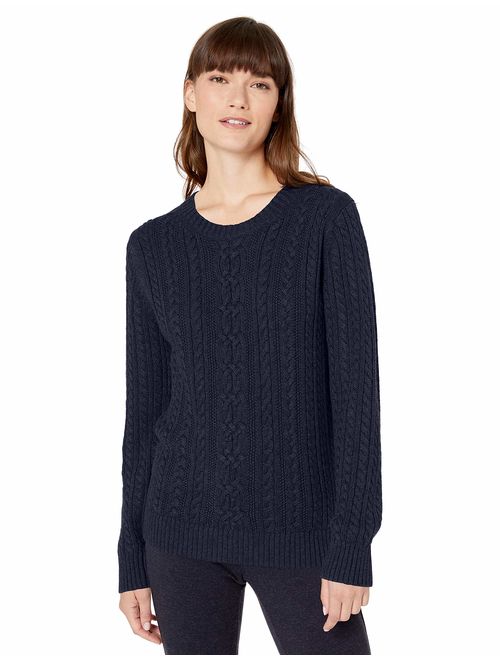 Amazon Essentials Women's Fisherman Cable Crewneck Sweater