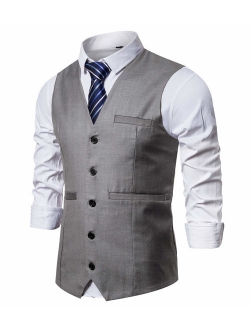 DONGD Mens Formal Suit Vest Business Dress Vest for Suit or Tuxedo