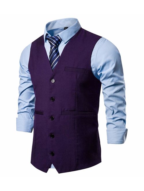 DONGD Mens Formal Suit Vest Business Dress Vest for Suit or Tuxedo