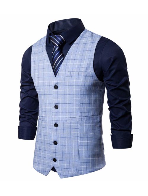 DONGD Mens Formal Suit Vest Business Dress Vest for Suit or Tuxedo