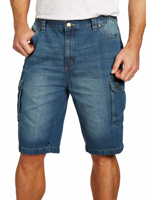 Liberty Blues Men's Big and Tall Denim Cargo Shorts