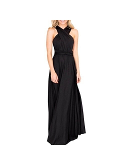 Women Transformer Convertible Bridesmaid Maxi Dress Multi-Way Wrap Evening Dress Formal Wedding Party Long Dresses