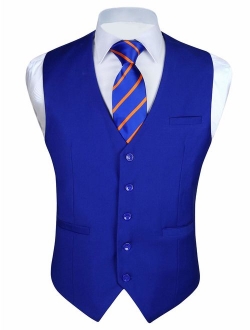 Enlision Men's Suit Vest Business Formal Dress Waistcoat Cotton Solid Color Vest for Suit or Tuxedo