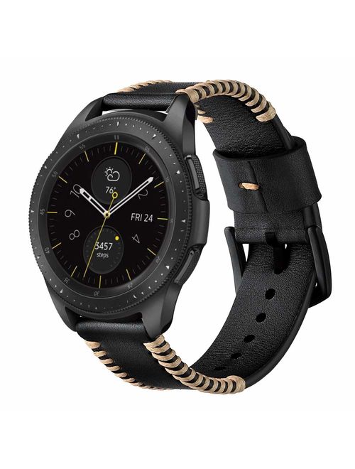 BONSTRAP Compatible with Samsung Galaxy Watch 42mm/Samsung Gear Sport/Samsung Gear S2 Smart Watch Strap Genuine Leather Watch Straps 20mm Wristband