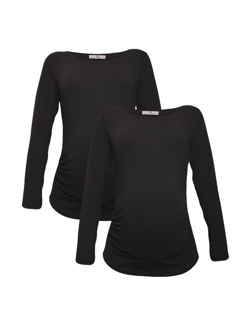 100% premium Cotton - Women Long Sleeve Maternity T-Shirt