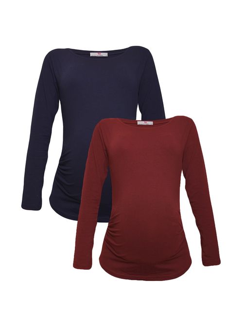 100% premium Cotton - Women Long Sleeve Maternity T-Shirt