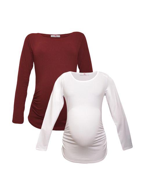 100% premium Cotton - Women Long Sleeve Maternity T-Shirt