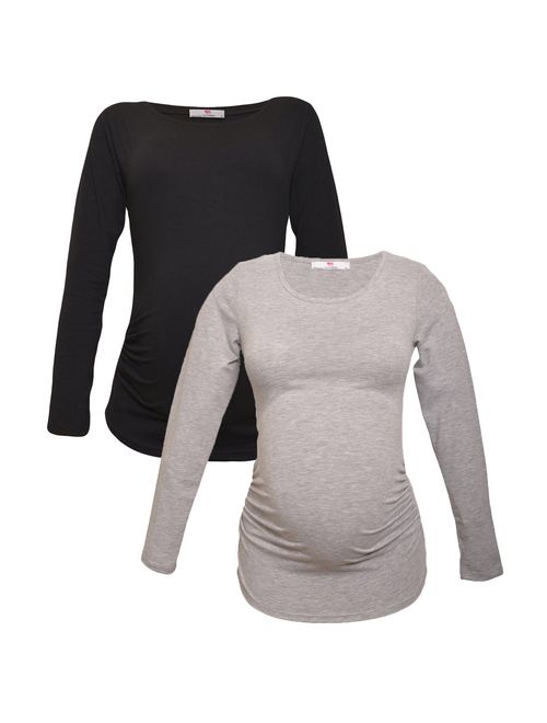 100% premium Cotton - Women Long Sleeve Maternity T-Shirt