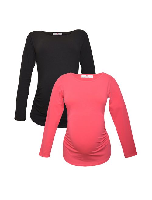 100% premium Cotton - Women Long Sleeve Maternity T-Shirt