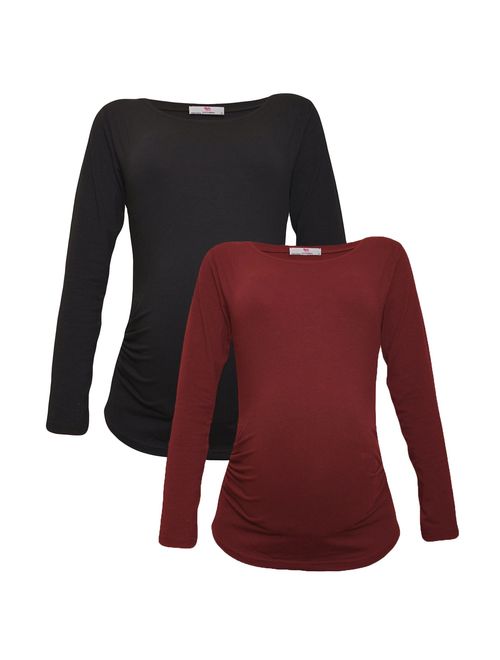 100% premium Cotton - Women Long Sleeve Maternity T-Shirt