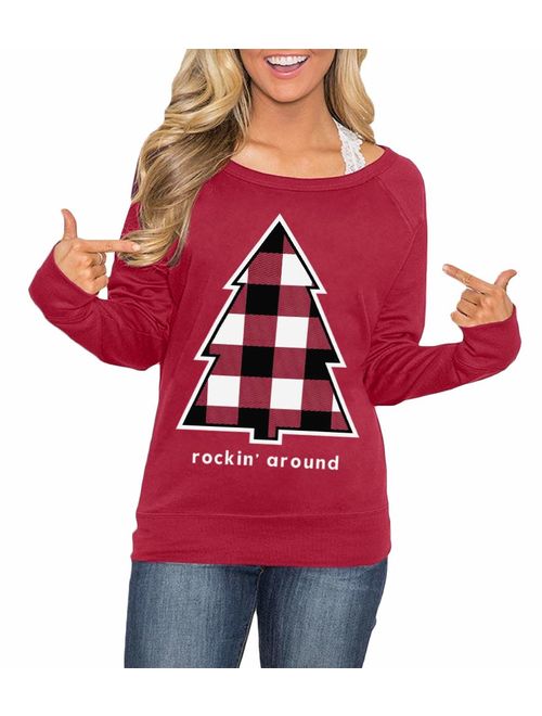 Spadehill Christmas Women's Raglan Long Sleeve Graphic Shirt